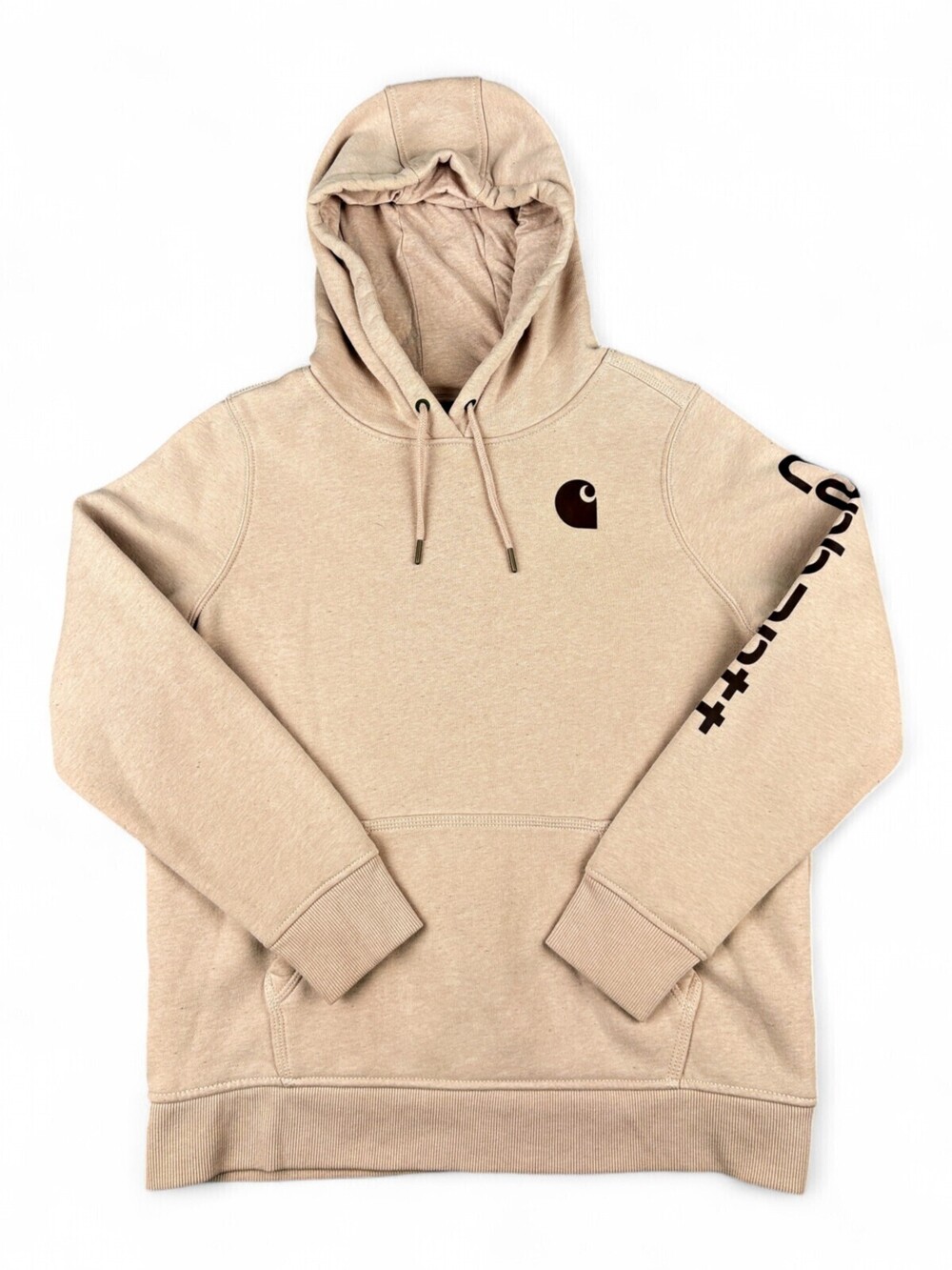 Carhartt Women's Pullover Hoodie Size L Beige Logo
